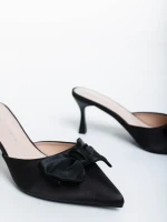 Дамско сабо черно от текстилен материал Shenay