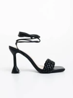 Дамски сандали черни от екологична кожа Sahana