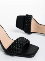 Дамски сандали черни от екологична кожа Sahana