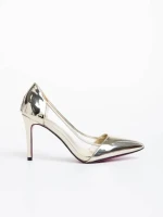 Дамски  обувки златисти от лачена екологична кожа Ambar