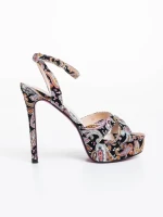 Дамски сандали розови от текстилнен материал Teyona