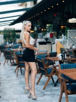 Дамски сандали златисти от текстилен материал Tressa