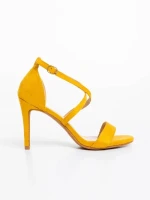 Дамски сандали жълти от текстилен материал Oksana