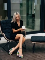 Дамски сандали многоцветни от текстилен материал Darley