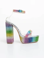 Дамски сандали многоцветни от текстилен материал Darley