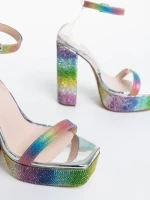 Дамски сандали многоцветни от текстилен материал Darley