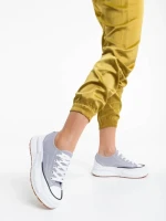 Дамски тенис обувки сиви от текстилен материал Daina