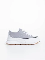 Дамски тенис обувки сиви от текстилен материал Daina