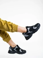 Дамски спортни обувки черни от текстилен материал Dunya