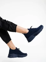 Дамски спортни обувки сини от текстилен материал Donia