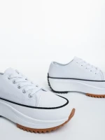 Дамски кецове бели от текстилен материал Lanaya