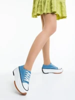 Дамски кецове сини от текстилен материал Lanaya