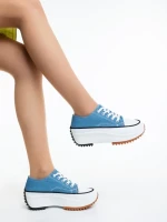 Дамски кецове сини от текстилен материал Lanaya