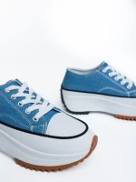 Дамски кецове сини от текстилен материал Lanaya