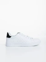 Дамски спортни обувки бели с черно от екологична кожа Rasine