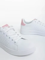 Дамски спортни обувки бели с розово от екологична кожа Rasine