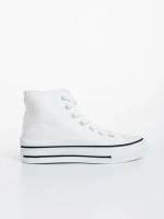 Дамски кецове бели от текстилен материал Rosemin