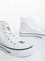 Дамски кецове бели от текстилен материал Rosemin