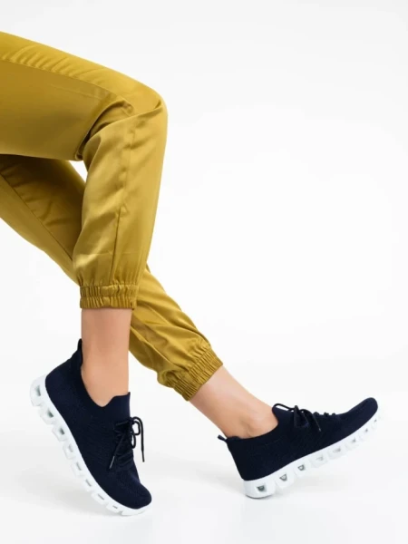 Дамски спортни обувки морско сини от текстилен материал Romeesa