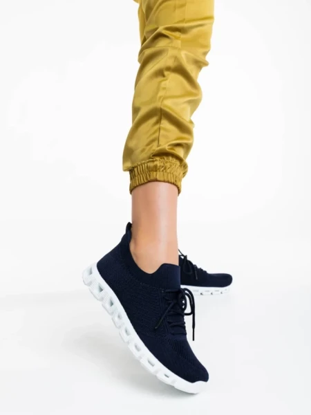 Дамски спортни обувки морско сини от текстилен материал Romeesa