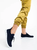 Дамски спортни обувки морско сини от текстилен материал Romeesa