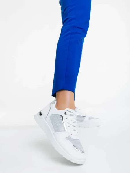 Дамски спортни обувки бели от екологична кожа Litsa