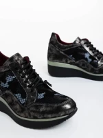 Дамски ежедневни обувки черни от естествена кожа Roma