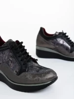 Дамски ежедневни обувки сиви от естествена кожа Roma