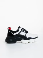 Дамски спортни обувки бели с черно от текстилен материал Nalini