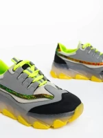 Дамски спортни обувки сиви от екологична кожа Amalia