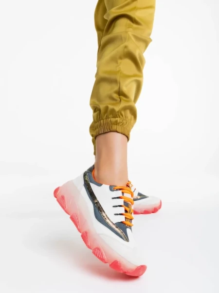 Дамски спортни обувки бели от екологична кожа Amalia