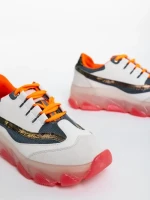 Дамски спортни обувки бели от екологична кожа Amalia