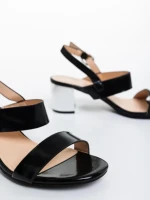 Дамски сандали черни от екологична кожа Enos