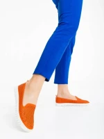 Дамски еспадрили оранжеви от екологична кожа Luisa