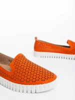 Дамски еспадрили оранжеви от екологична кожа Luisa