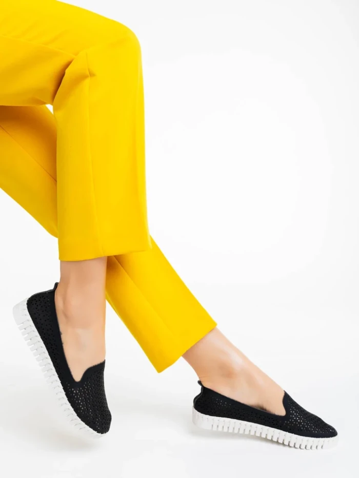 Дамски еспадрили черни от екологична кожа Luisa