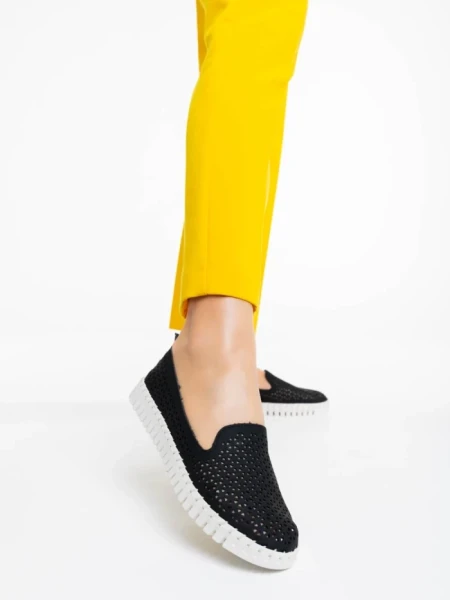 Дамски еспадрили черни от екологична кожа Luisa