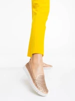 Дамски еспадрили цвят шампанско от екологична кожа Luisa