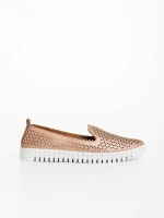 Дамски еспадрили цвят шампанско от екологична кожа Luisa