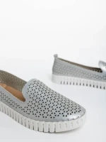 Дамски еспадрили сребристи  от текстилен материал Ligia