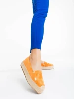 Дамски еспадрили оранжеви от текстилен материал Oana
