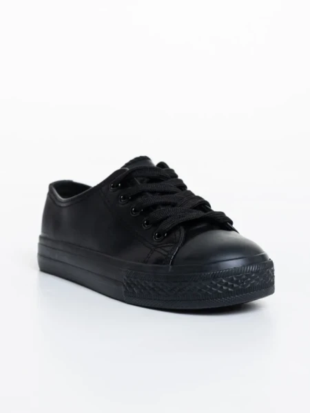 Детски маратонки черни ​​от екологична кожа  Flavius