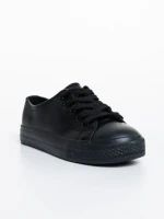 Детски маратонки черни ​​от екологична кожа  Flavius