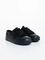 Детски маратонки черни ​​от екологична кожа  Flavius