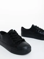 Детски маратонки черни ​​от екологична кожа  Flavius