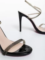 Дамски сандали черни от екологична кожа Lordina