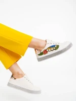 Дамски спортни обувки бежови от екологична кожа Sonna