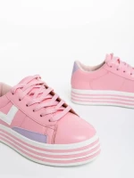 Дамски спортни обувки розови от екологична кожа Gratiela