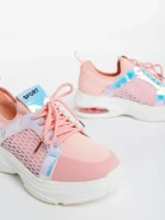 Дамски спортни обувки розови от текстилен материал Doina