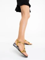 Дамски сандали жълти от екологична кожа Godson